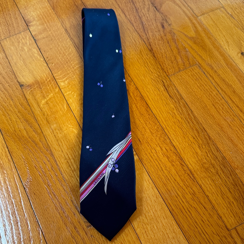 Vintage Leonard Paris Navy Tie